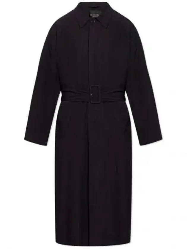 Balenciaga Belted Maxi Trench Coat Black