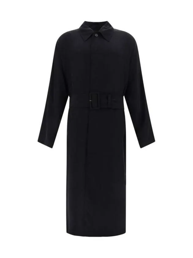 Balenciaga Belted Maxi Trench Coat Black