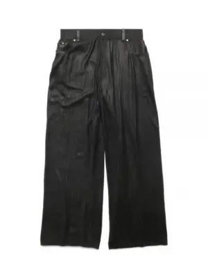 Balenciaga Cotton High Waist Transparent Wide Pants Black