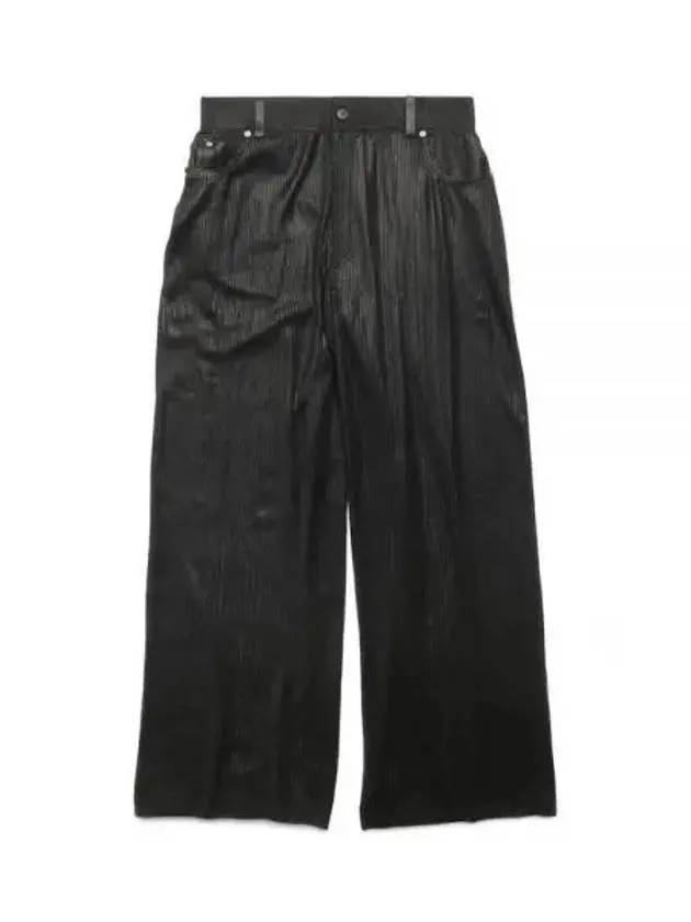 Balenciaga Cotton High Waist Transparent Wide Pants Black