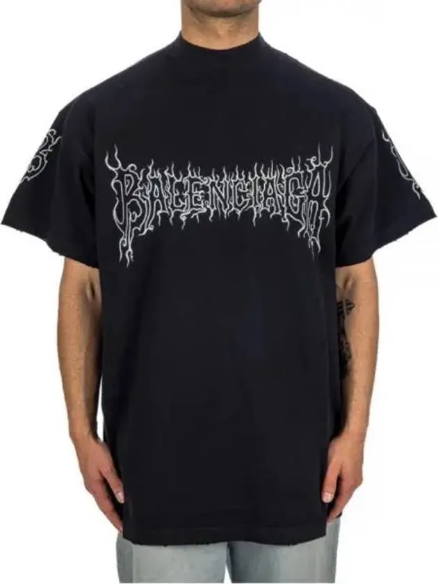 Balenciaga Darkwave Cotton Short Sleeve T-Shirt Black