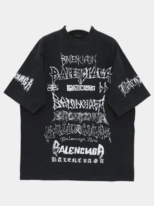 Balenciaga DIY Metal Cotton Short Sleeve T-Shirt Black