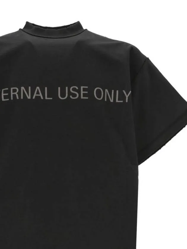 Balenciaga Inside Out Oversized Distressed Short Sleeve T-Shirt Black