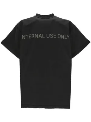 Balenciaga Inside Out Oversized Distressed Short Sleeve T-Shirt Black