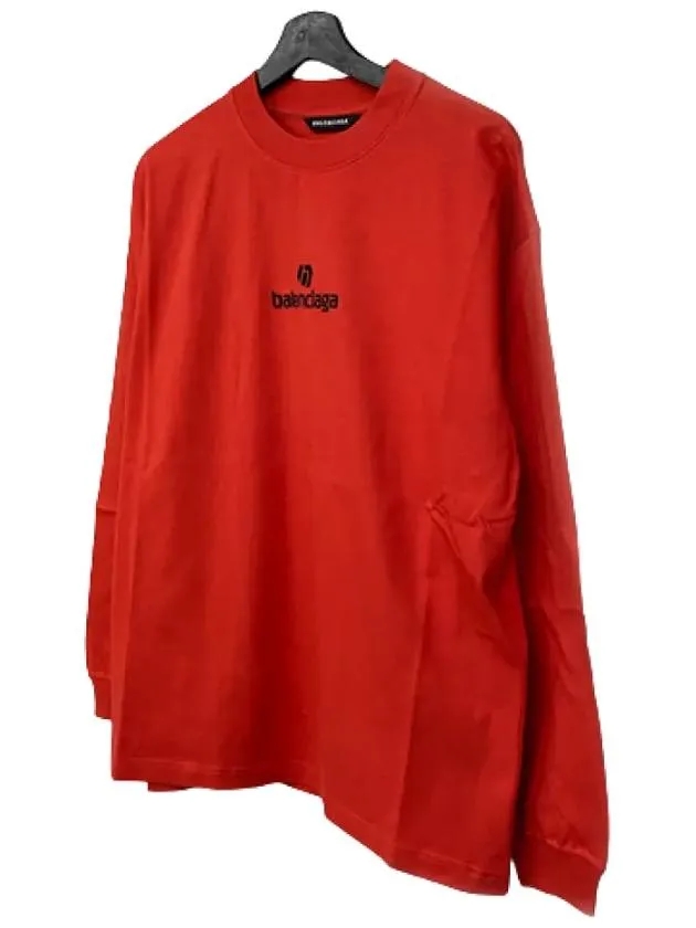 Balenciaga Logo Cotton Sweatshirt Red