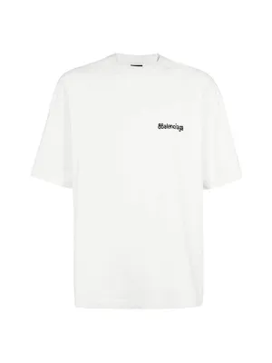 Balenciaga Logo Crew Neck Short Sleeve T-Shirt White