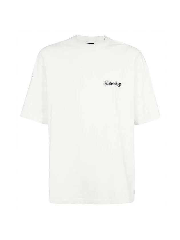 Balenciaga Logo Crew Neck Short Sleeve T-Shirt White