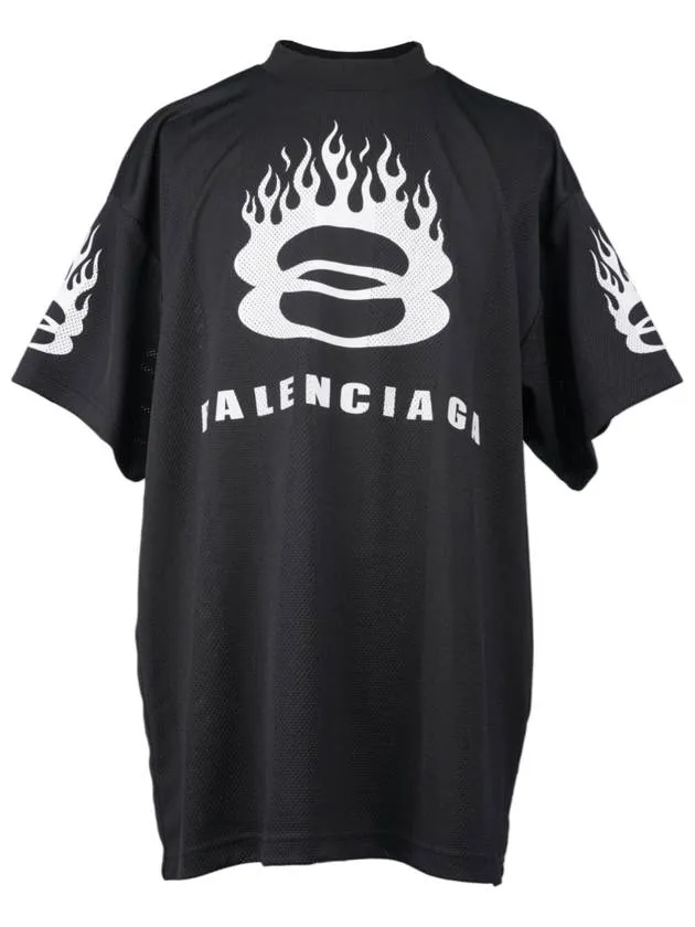Balenciaga Logo Print Crew Neck Short Sleeve T-Shirt Black