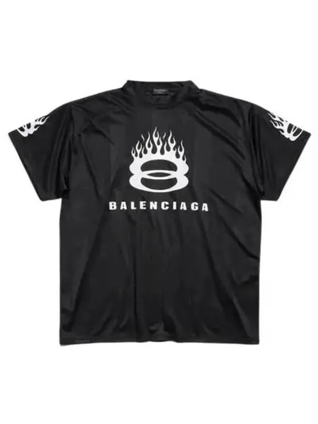 Balenciaga Logo Print Crew Neck Short Sleeve T-Shirt Black