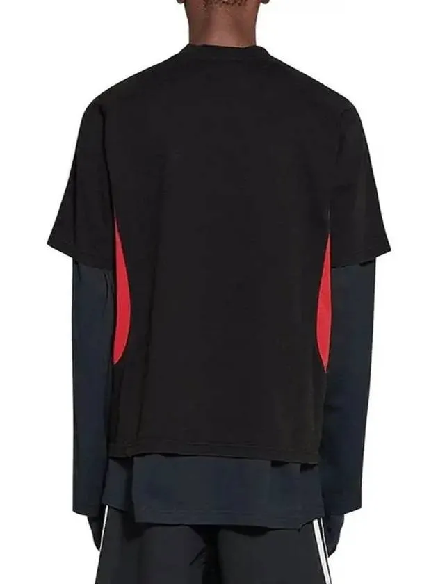 Balenciaga Logo Print Medium Fit Short Sleeve T-Shirt Black