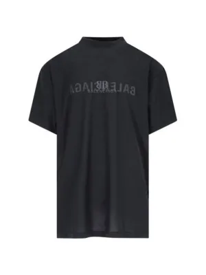 Balenciaga Logo Print Short Sleeve T-Shirt Black