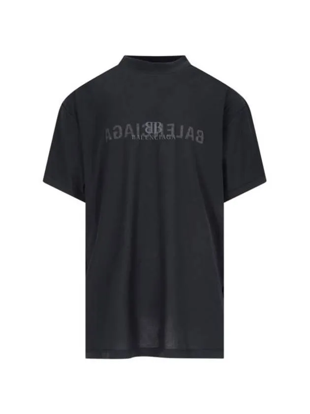 Balenciaga Logo Print Short Sleeve T-Shirt Black