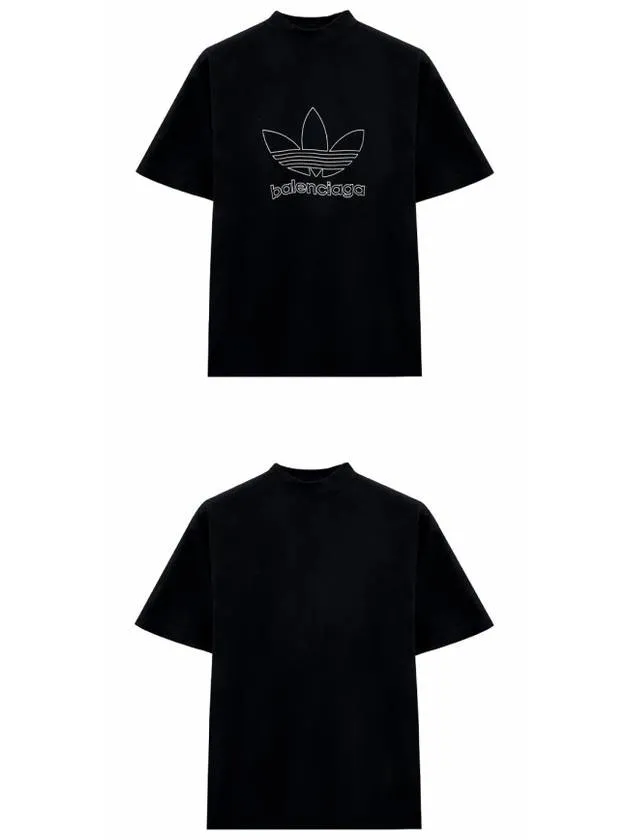 Balenciaga Logo Printing Oversized Short Sleeve T-Shirt Black