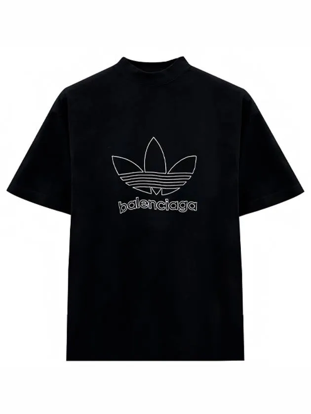 Balenciaga Logo Printing Oversized Short Sleeve T-Shirt Black