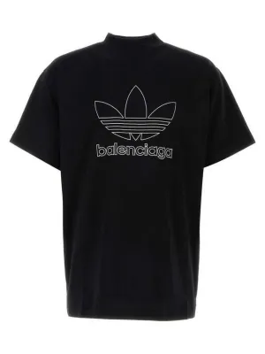 Balenciaga Logo Printing Oversized Short Sleeve T-Shirt Black