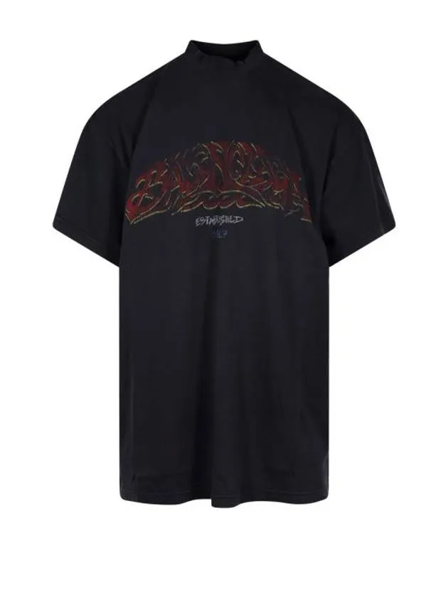 Balenciaga Offshore Oversized Short Sleeve T-Shirt Black Faded
