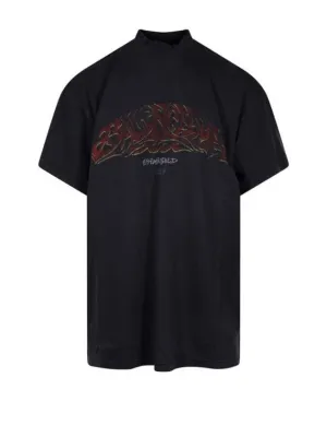 Balenciaga Offshore Oversized Short Sleeve T-Shirt Black Faded