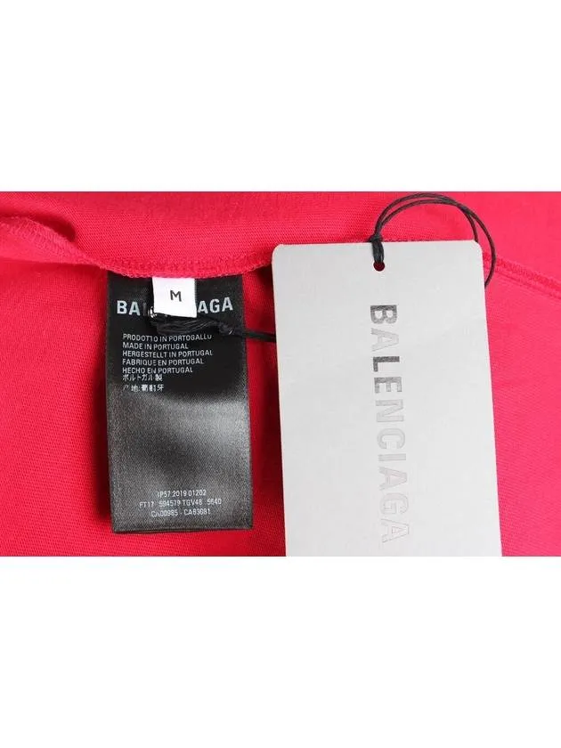 Balenciaga Paris Logo Short Sleeve T Shirt M Burgundy