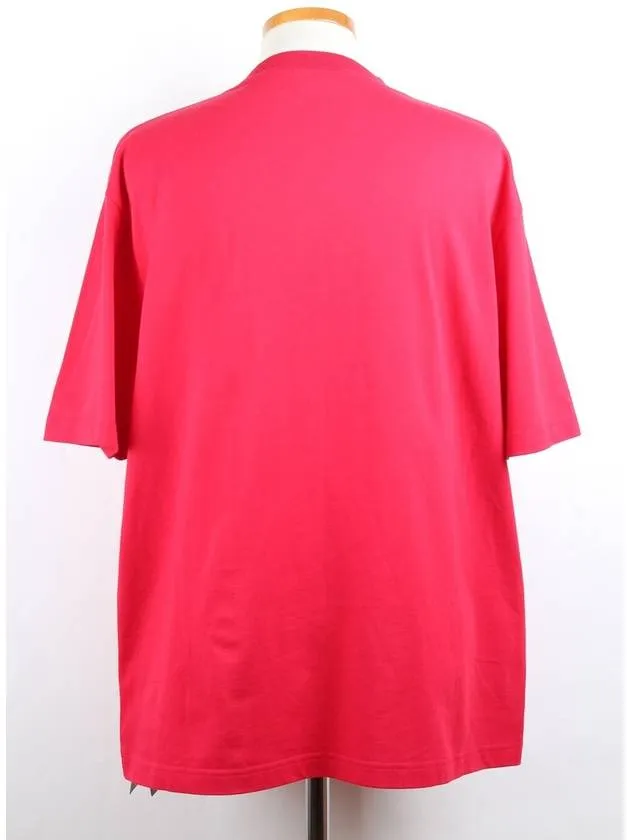 Balenciaga Paris Logo Short Sleeve T Shirt M Burgundy