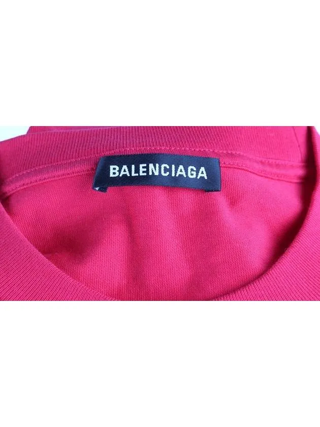 Balenciaga Paris Logo Short Sleeve T Shirt M Burgundy