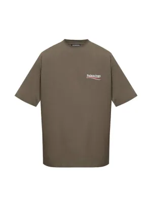 Balenciaga Political Campaign Large Fit Short Sleeve Khaki