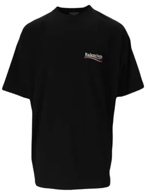 Balenciaga Political Campaign Large Fit Short Sleeve T-Shirt Black