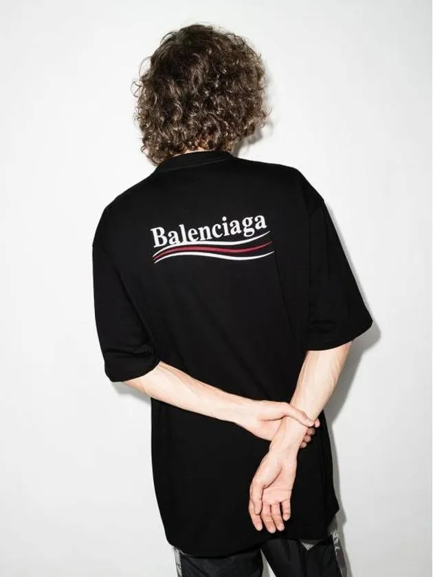 Balenciaga Political Campaign Large Fit Short Sleeve T-Shirt Black