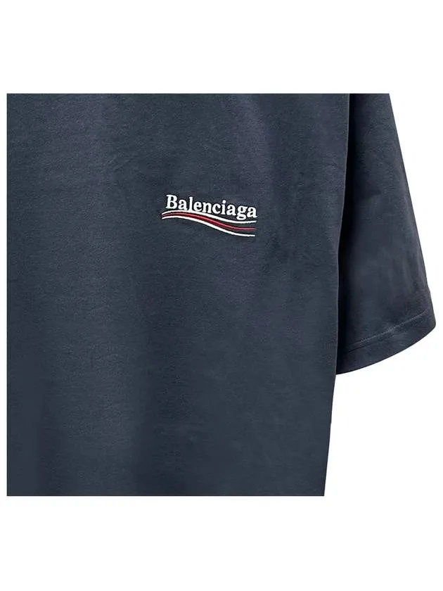 Balenciaga Political Campaign Large Fit Short Sleeve T-Shirt Dark Grey