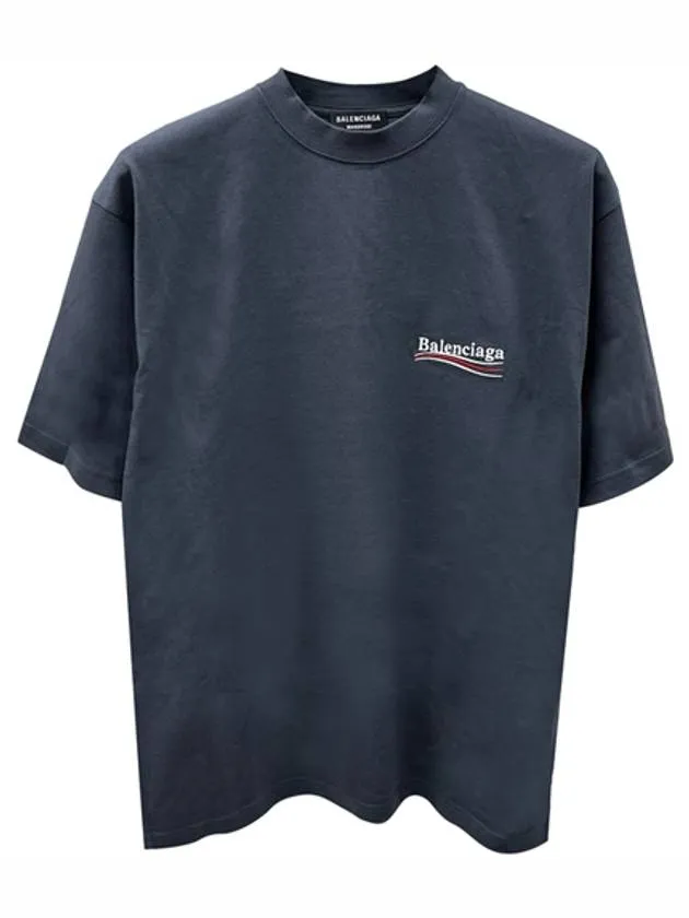 Balenciaga Political Campaign Large Fit Short Sleeve T-Shirt Dark Grey