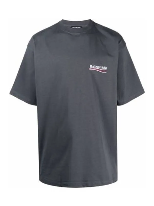 Balenciaga Political Campaign Large Fit Short Sleeve T-Shirt Dark Grey