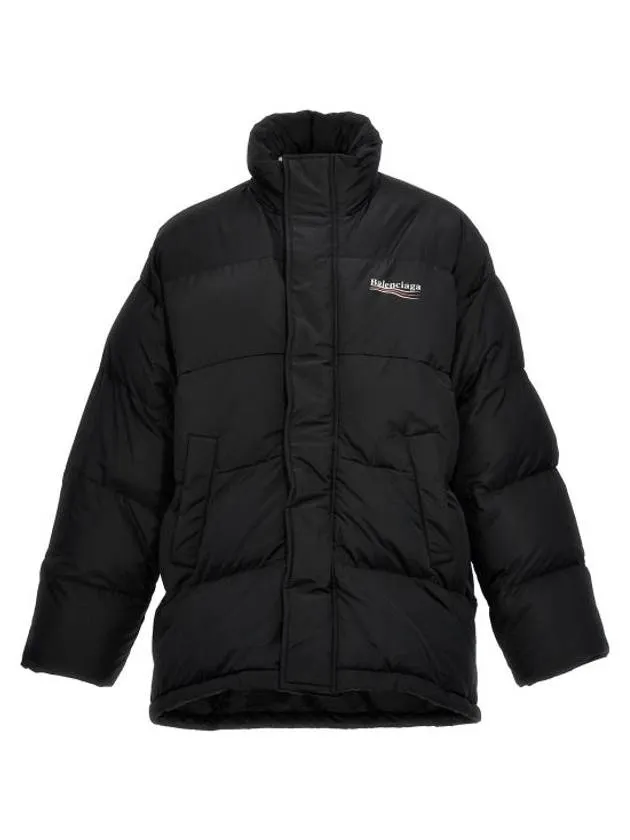 Balenciaga Political Wave Logo Padding Black