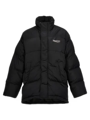 Balenciaga Political Wave Logo Padding Black
