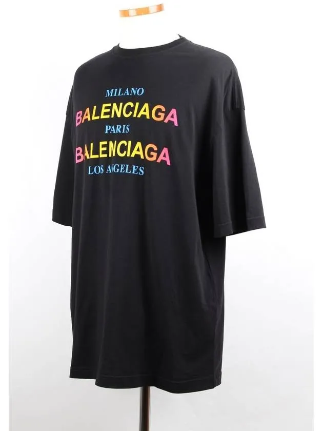 Balenciaga Rainbow logo short sleeve t shirt S