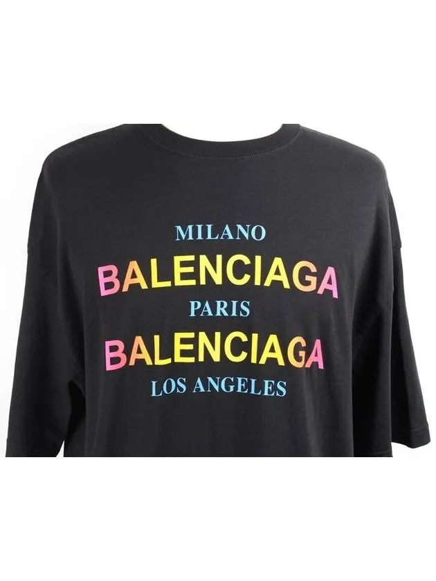 Balenciaga Rainbow logo short sleeve t shirt S