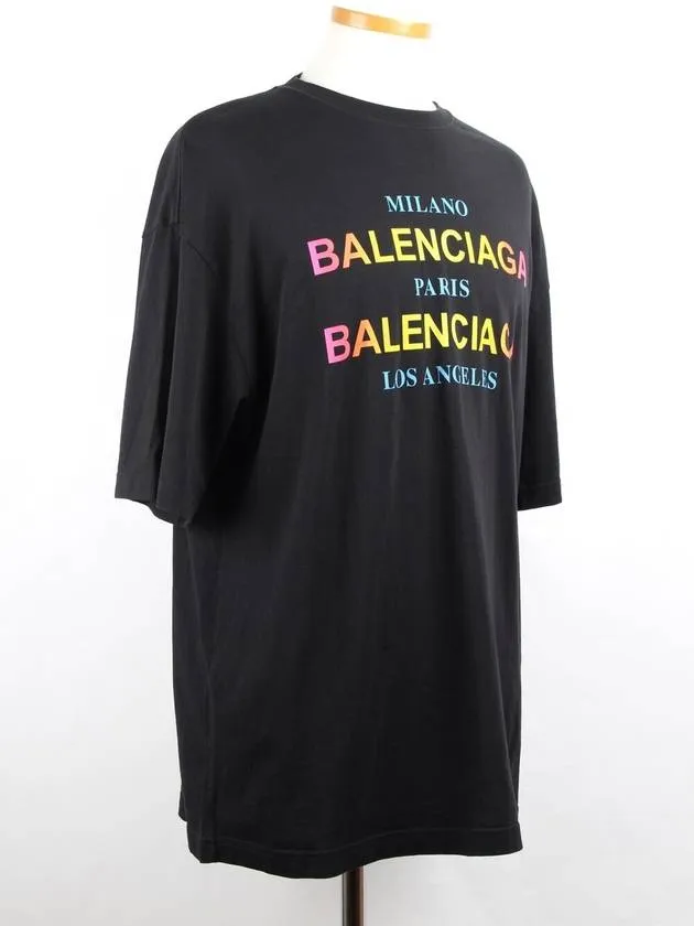 Balenciaga Rainbow logo short sleeve t shirt S