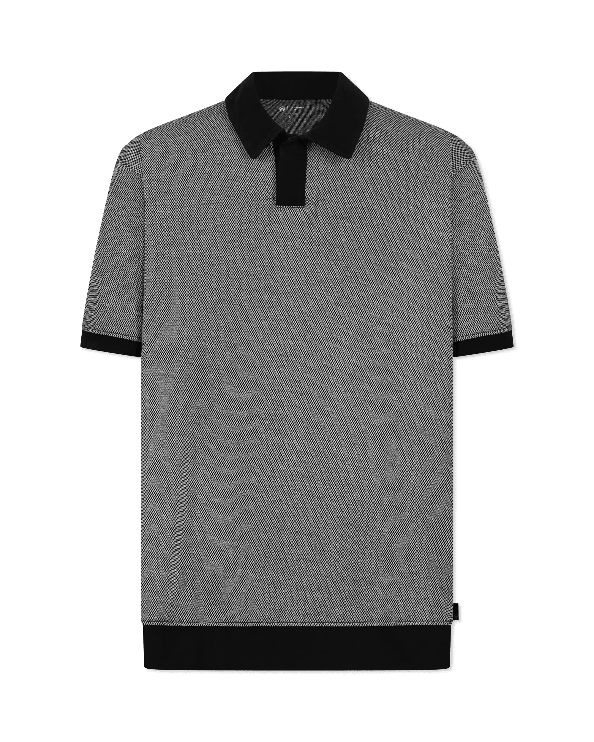 Bryce Johnny Collar Mini Check Polo Shirt