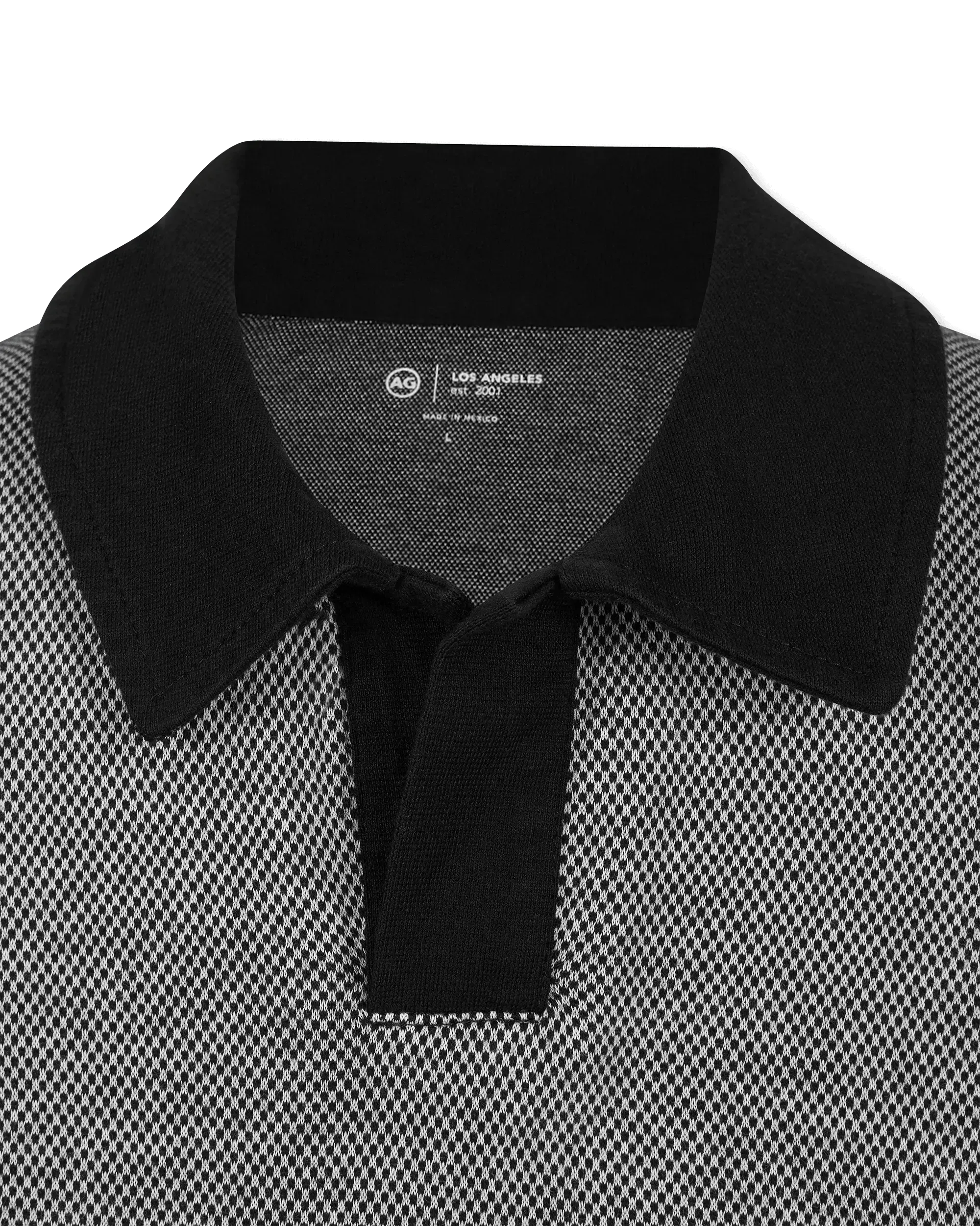 Bryce Johnny Collar Mini Check Polo Shirt