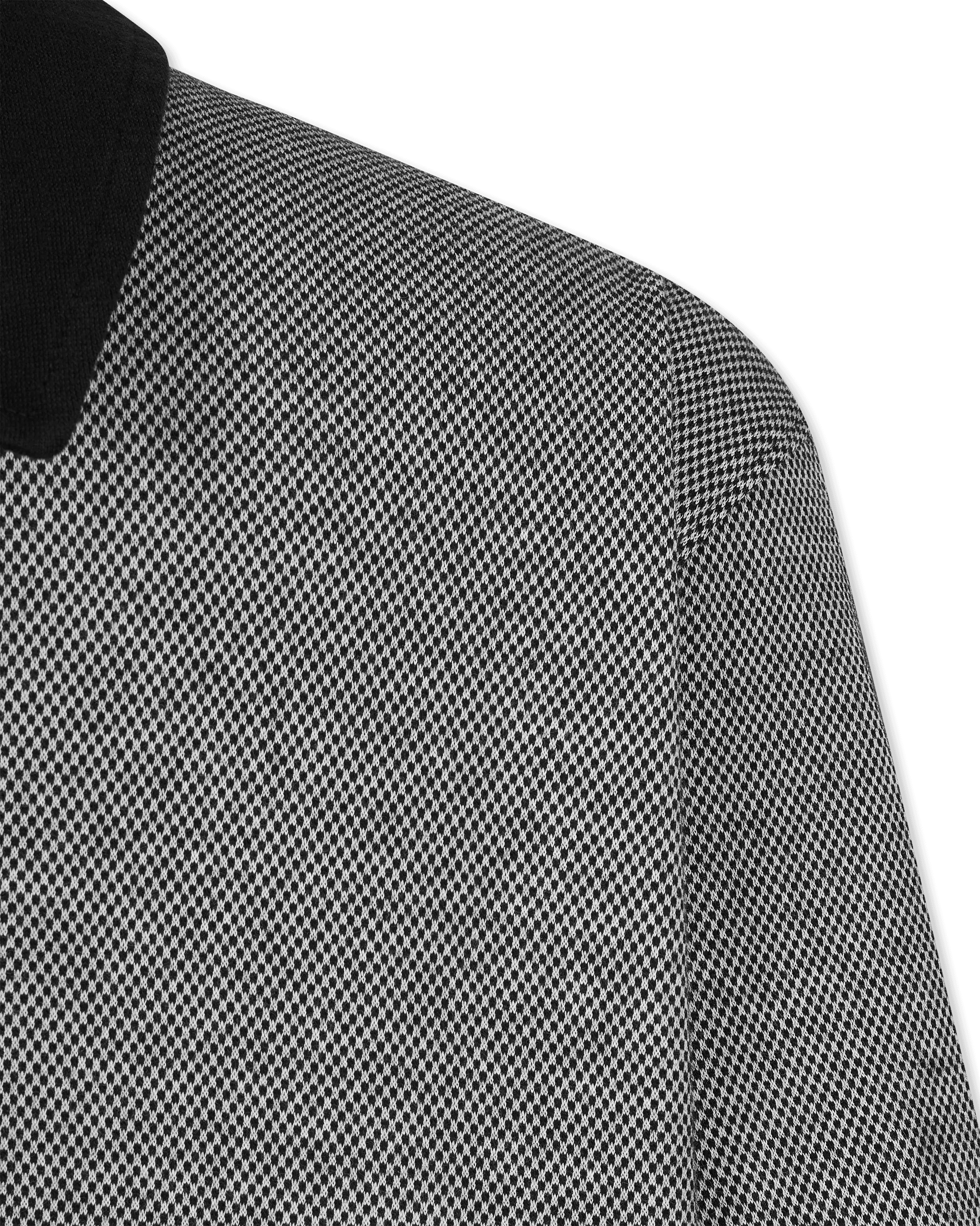 Bryce Johnny Collar Mini Check Polo Shirt