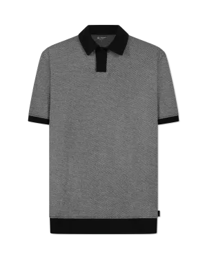 Bryce Johnny Collar Mini Check Polo Shirt