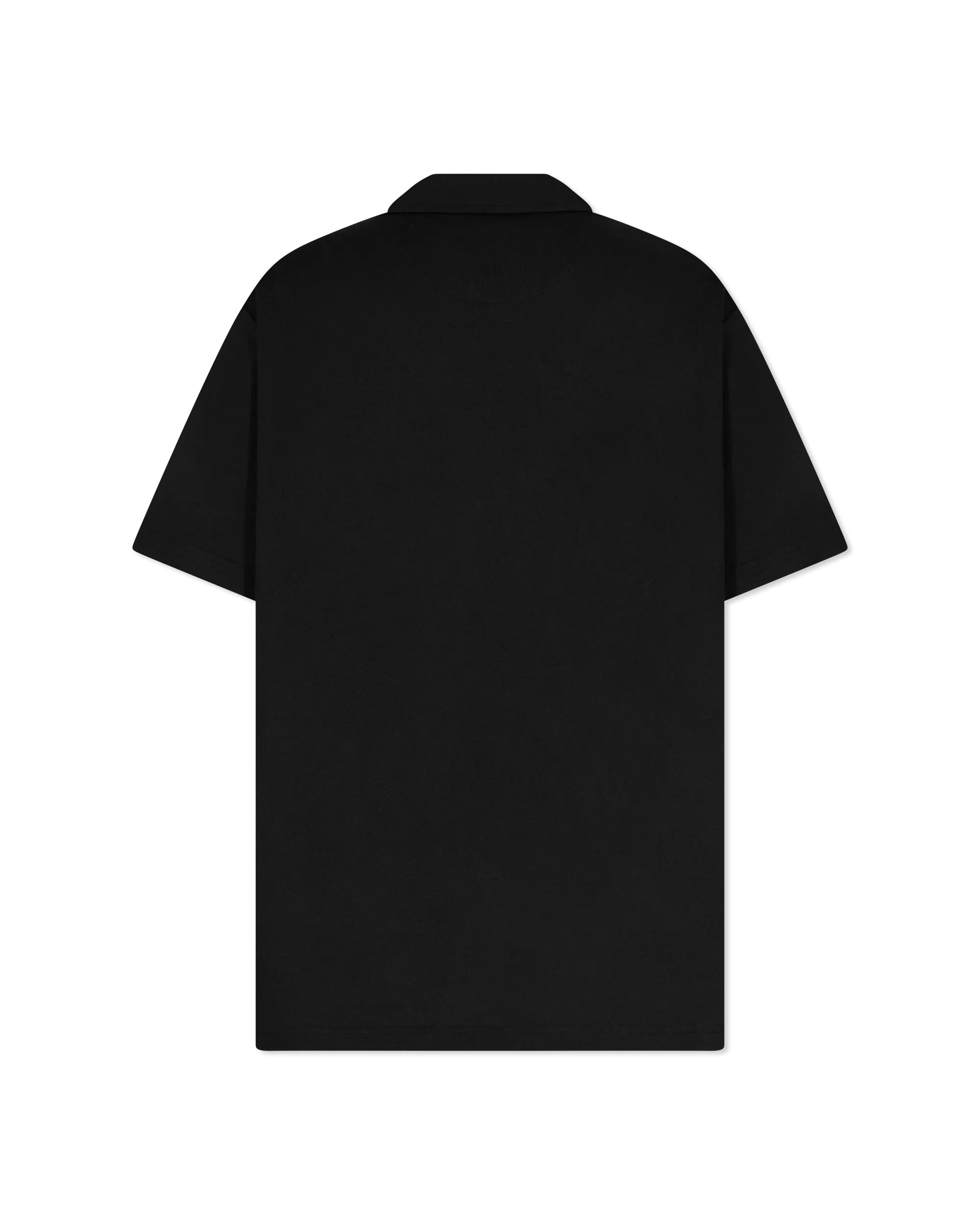 Cotton Blend Piqu Zip-Up Polo Shirt