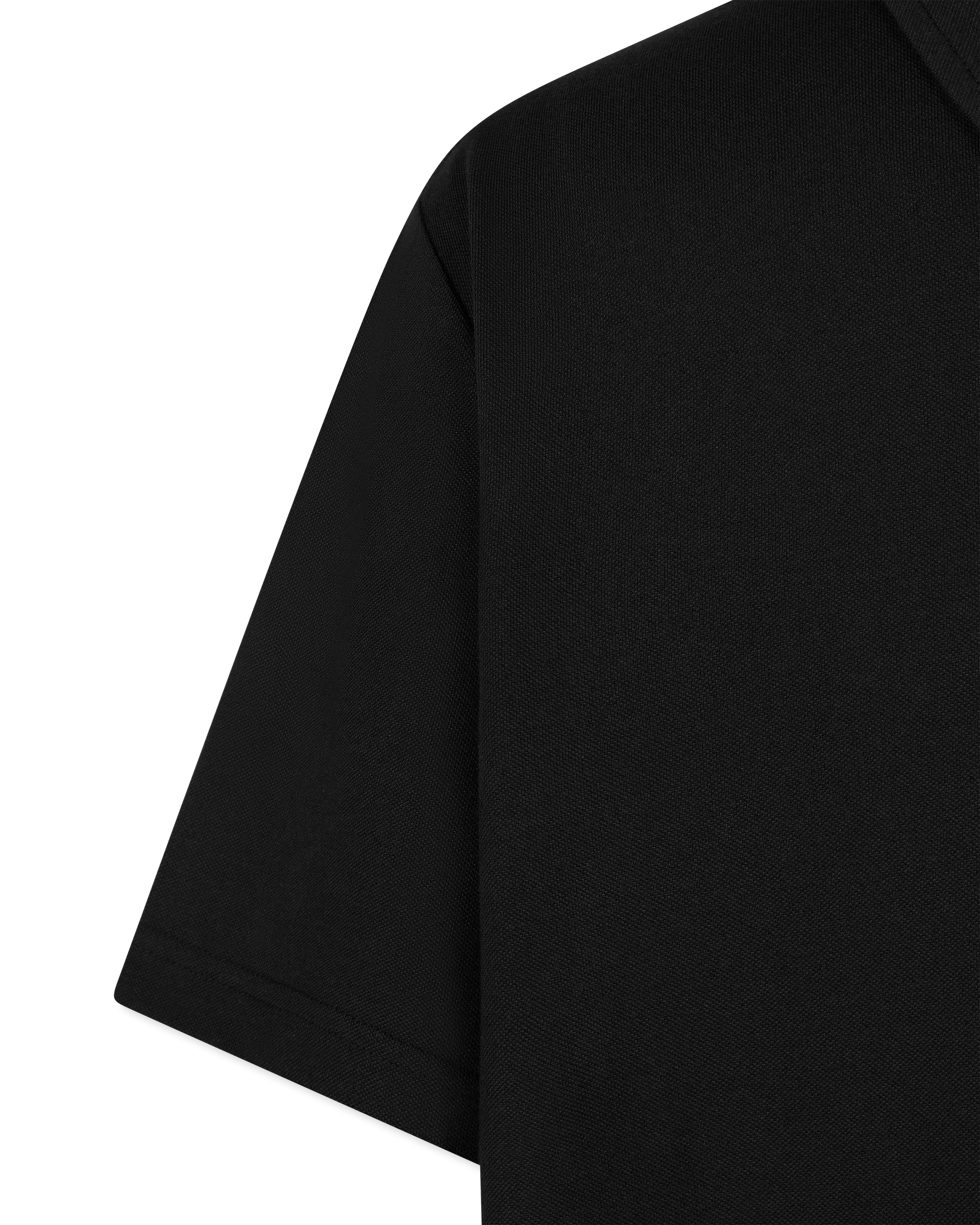 Cotton Blend Piqu Zip-Up Polo Shirt