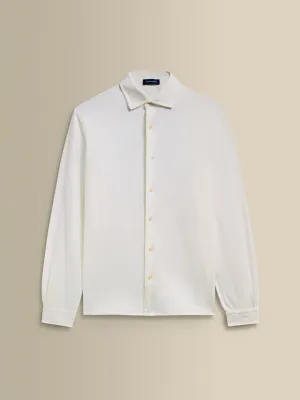 Cotton Jersey Long Sleeve Button Through Polo Shirt