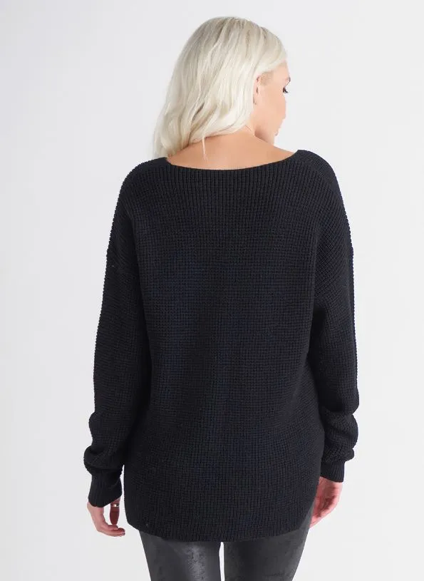 Dex VNeck Bevelled Hem Sweater