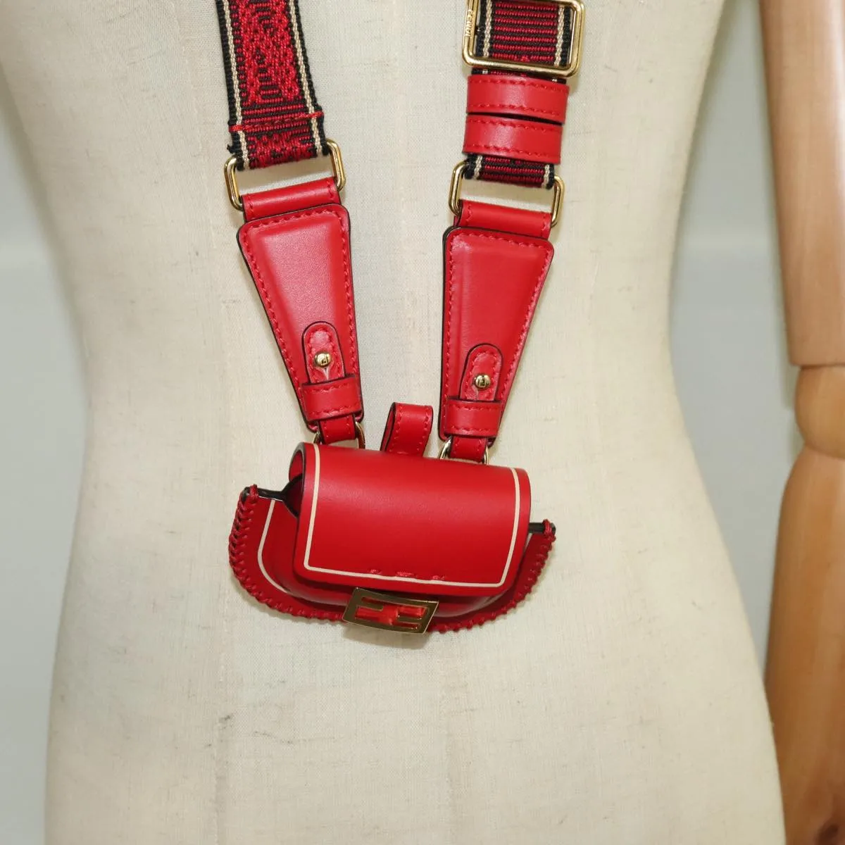 Fendi Baguette Red Leather Accessories