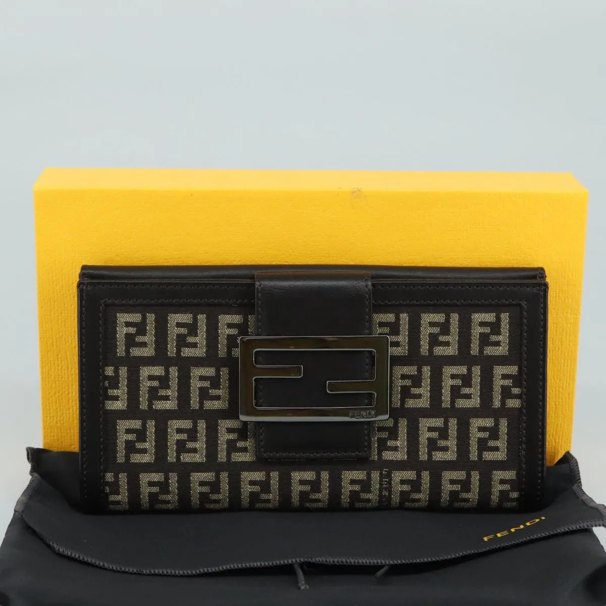 Fendi Zucchino Brown Canvas Accessories