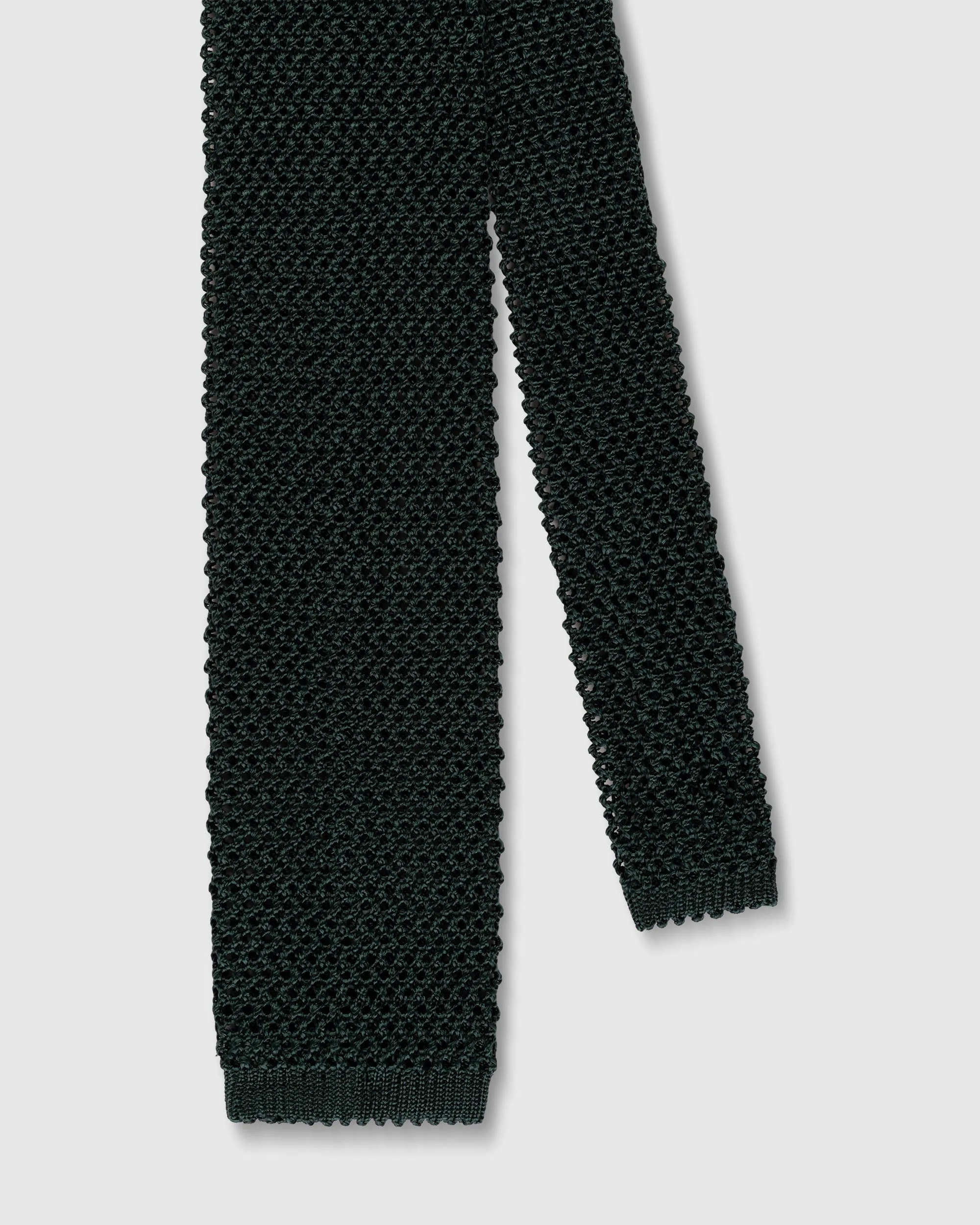 GREEN SOLID SILK KNIT TIE