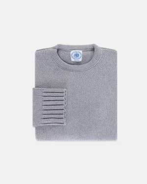 GREY MARL CHUNKY COTTON SWEATER