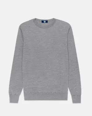 GREY SUPERFINE MERINO WOOL SWEATER