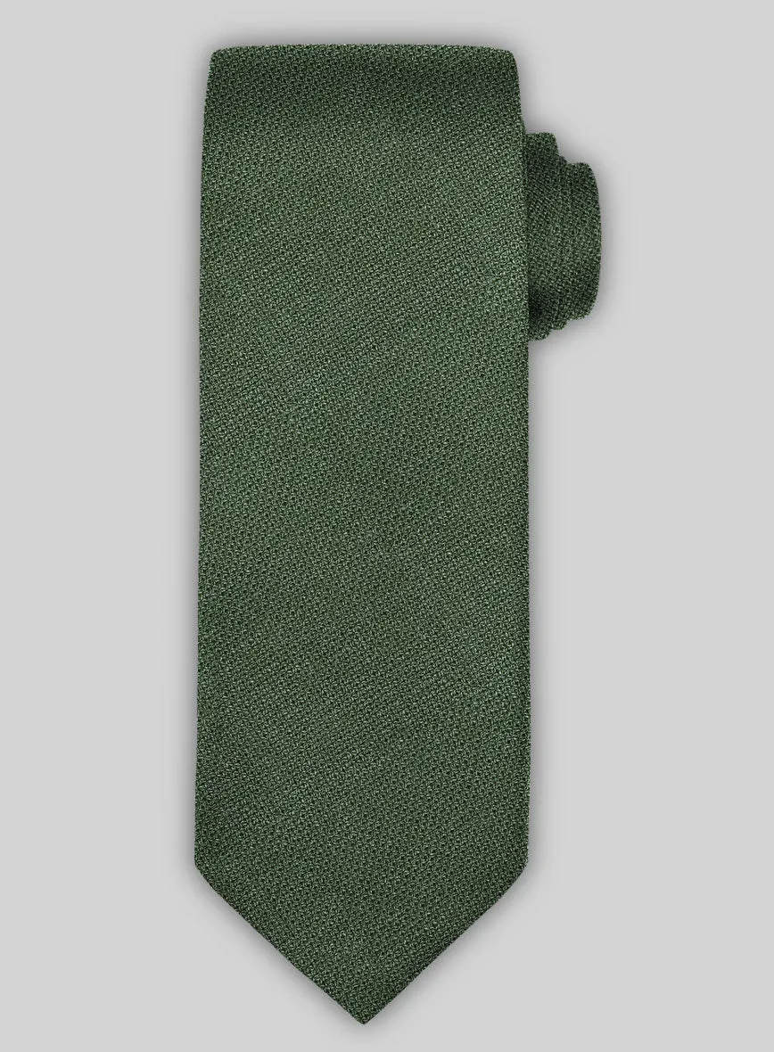 Linen Tie - Italian Prato Green Dobby