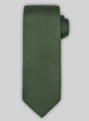 Linen Tie - Italian Prato Green Dobby